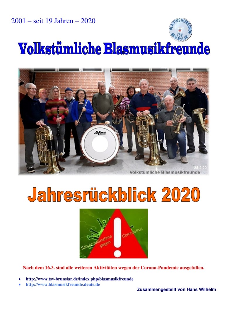 Web VBF Jahresrückblick 2020 Titelseite