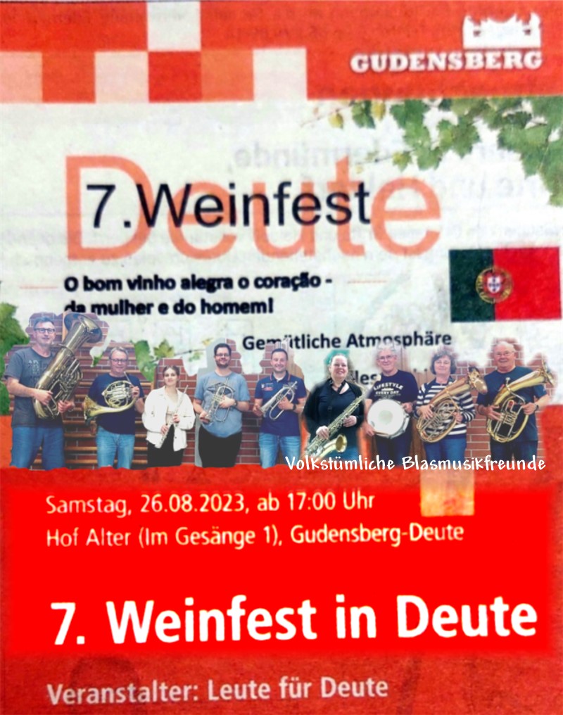 Woche 34 22 Plakat VBF am Weinfest Deute 2023 