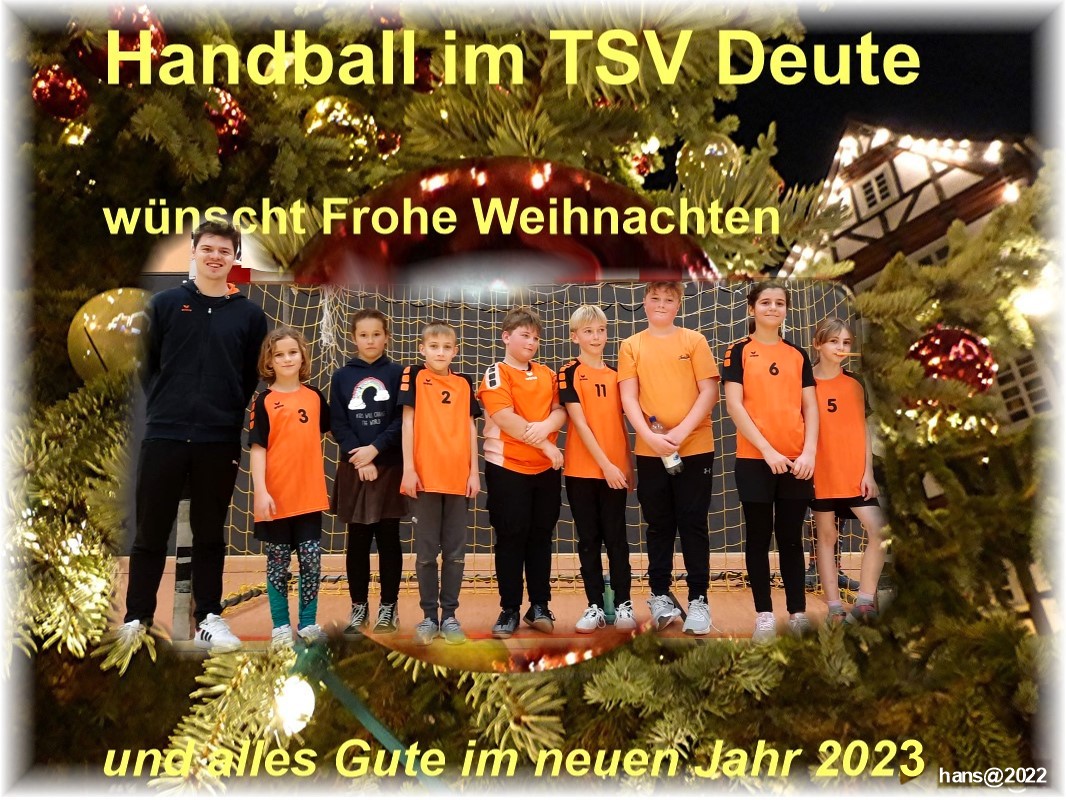 Web TSV Deute Handball wünscht Frohe Weihnachten 2022