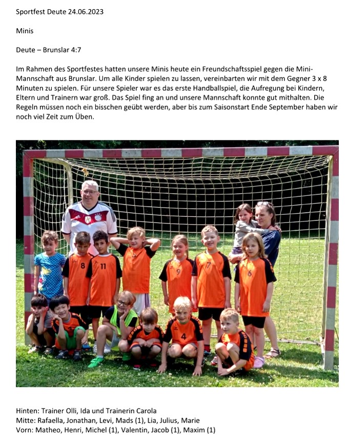 Web TSV Deute Handball Minis am Sportfest 24.6.23 mit Schrift 