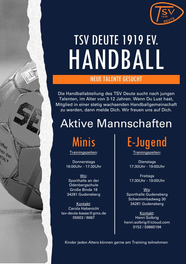 TSV Deute 1919 eV Flyer Handball fix neu Kopie