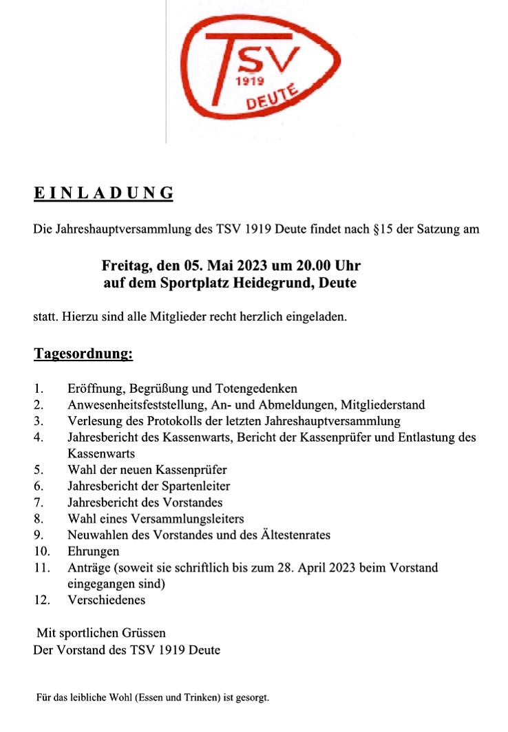 Web TSV Deute Einladung JHV 2023