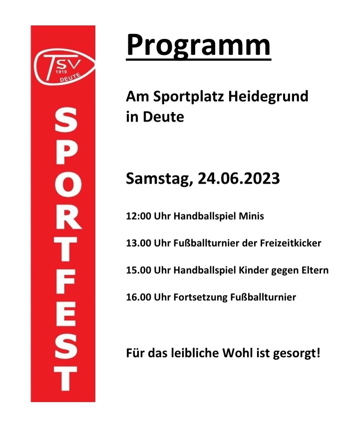 Web TSV Deute Programm Sportfest 2023