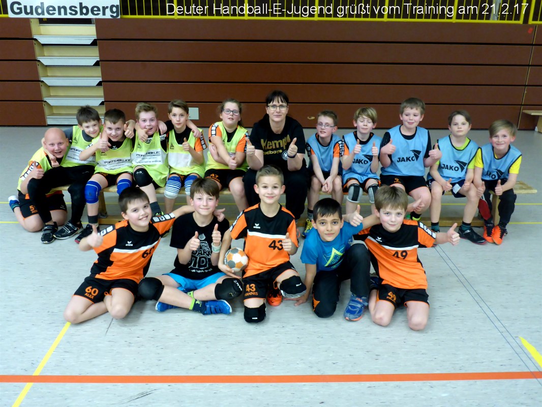 Web TSV Deute Handball E Jugend grüßt vom Training am 21.2.17