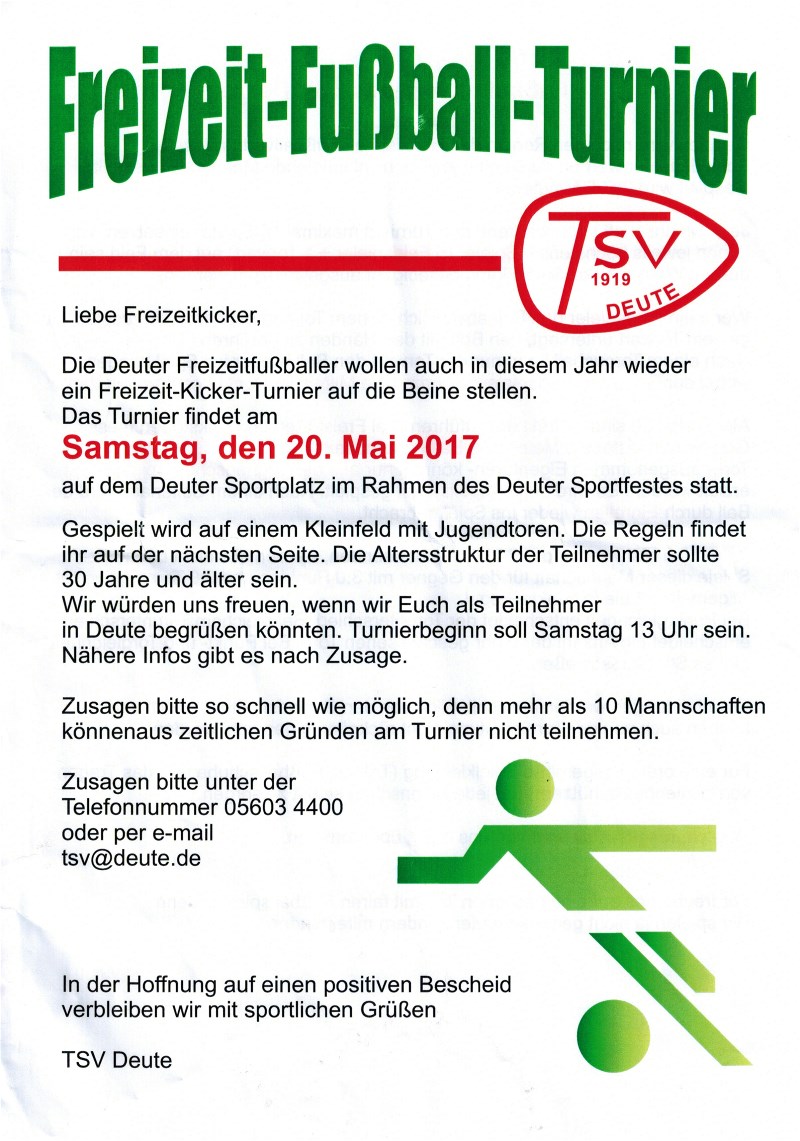 Web TSV Deute Freizeitfussball Turnier