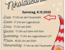 Nikolausaktion in Deute am Sa. 6.12.25 um 17 Uhr