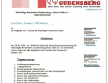 Einladung zur JHV 2026 der FFW Deute 